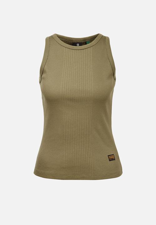 G-STAR - Rib slim tanktop - sage