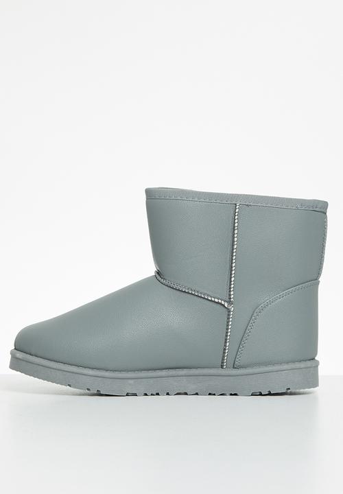 Jada - Piping detail slipper boot - grey