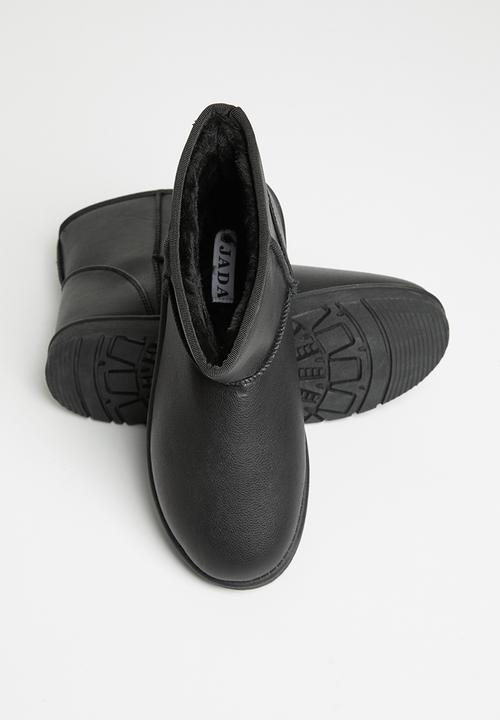 Jada - Piping detail slipper boot - black