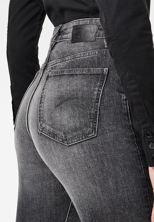 G-STAR - Tedie ultra high straight rp ankle jeans  - faded basalt