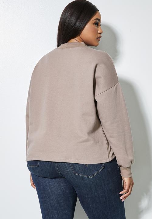 Superbalist - Crop funnel neck - mocha