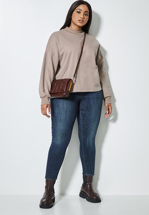 Superbalist - Crop funnel neck - mocha