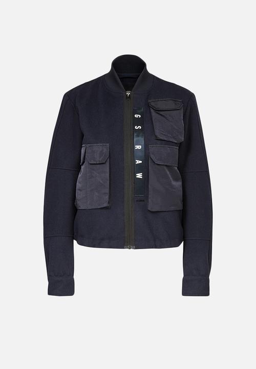 G-STAR - 3d pocket wool bomber - mazarine blue