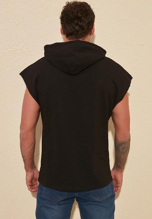 Trendyol - Hooded fleece tanktop - black