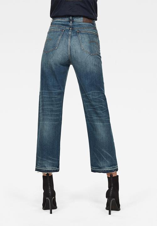 G-STAR - Tedie ultra high straight rp ankle jeans  - faded atlas