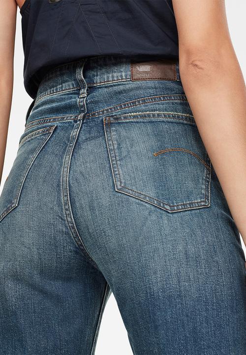 G-STAR - Tedie ultra high straight rp ankle jeans  - faded atlas