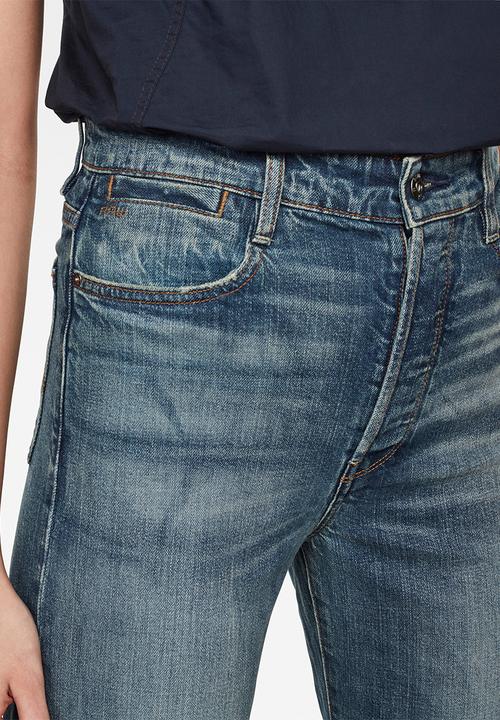 G-STAR - Tedie ultra high straight rp ankle jeans  - faded atlas
