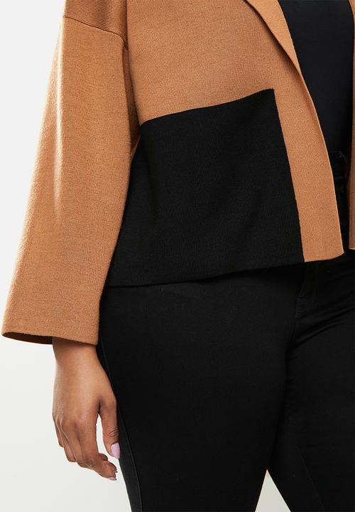 POLO - Plus Hillary cropped relaxed knit jacket - camel