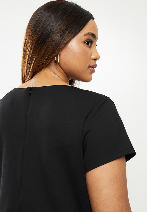 POLO - Plus Natasha short sleeve business dress - black