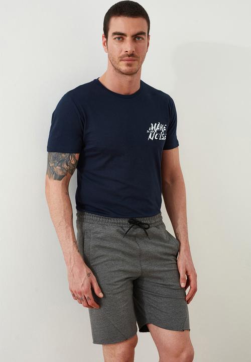 Trendyol - Contrast drawstring sweatshorts - grey