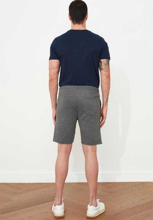 Trendyol - Contrast drawstring sweatshorts - grey