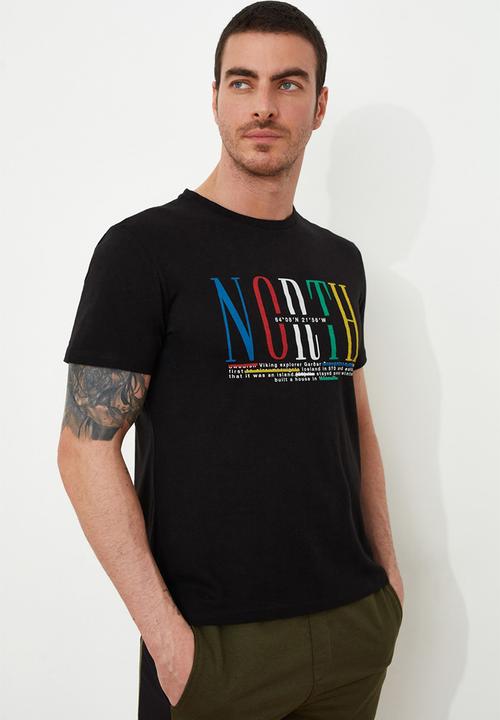 Trendyol - Printed short sleeve tee - black
