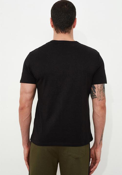 Trendyol - Printed short sleeve tee - black