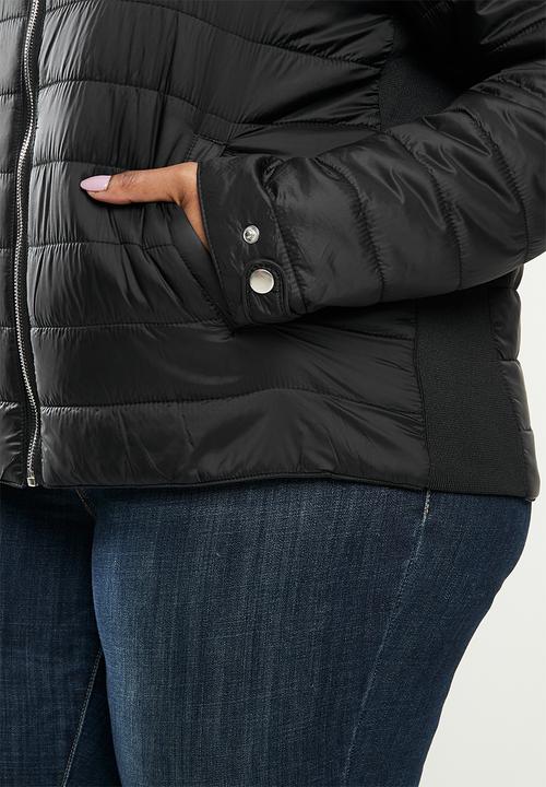 POLO - Plus Heather quilt puffer - black