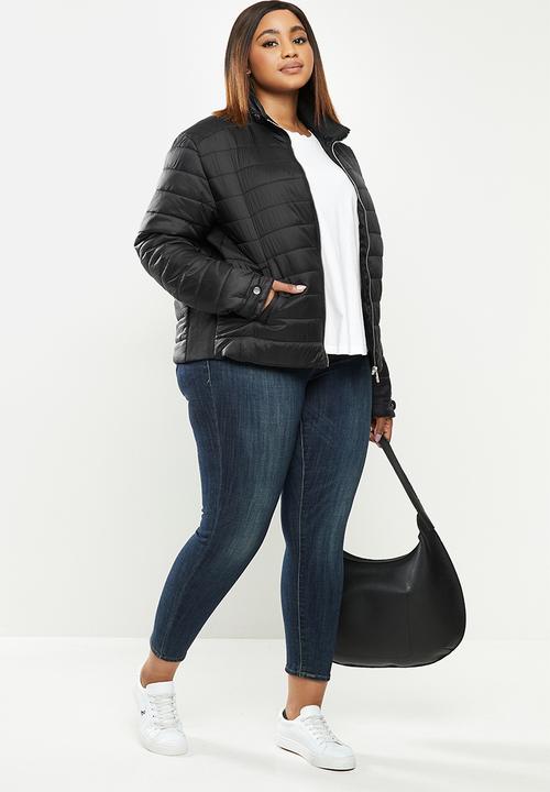 POLO - Plus Heather quilt puffer - black