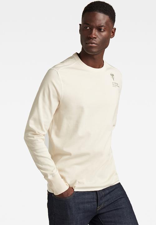 G-STAR - Back graphic tweeter r t long sleeve - ecru