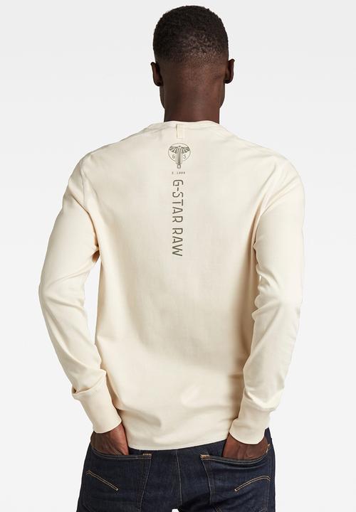 G-STAR - Back graphic tweeter r t long sleeve - ecru