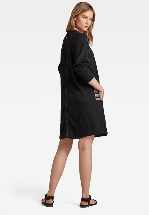 G-STAR - Graphic pocket tweater dress - raven