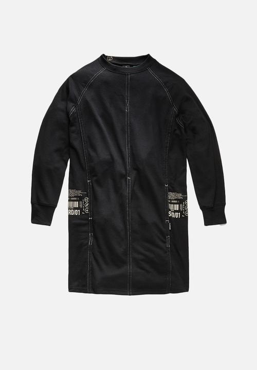 G-STAR - Graphic pocket tweater dress - raven