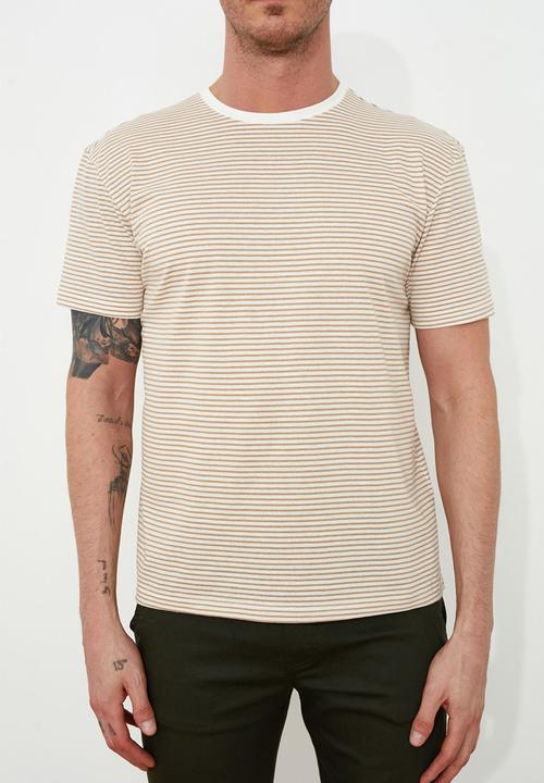 Trendyol - Stripe short sleeve tee - stone