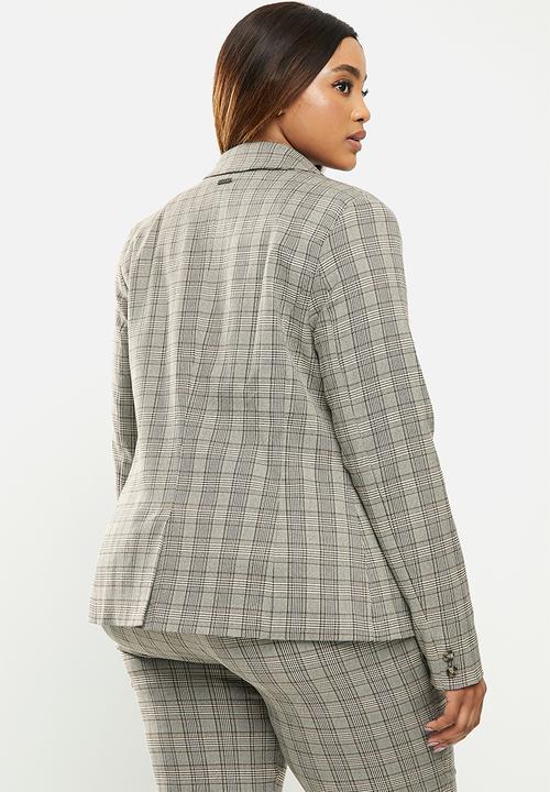 POLO - Plus Paige check suit blazer - beige