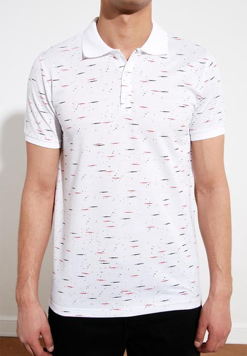Trendyol - Patterned short sleeve golfer - white