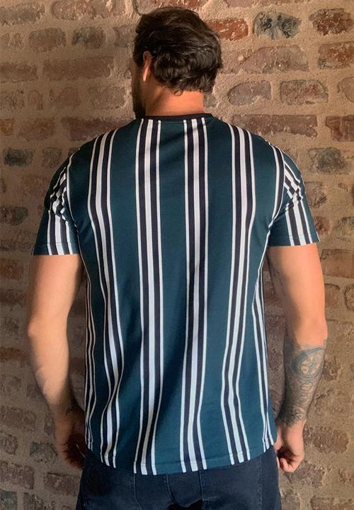 Trendyol - Vertical stripe short sleeve tee - green