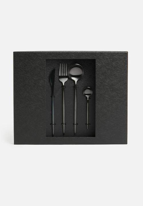 Finery -  cutlery set 24pc - carbon black