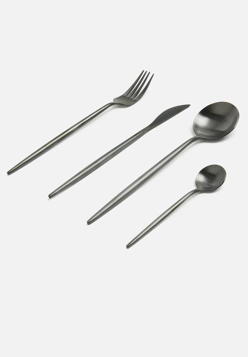 Finery -  cutlery set 24pc - carbon black