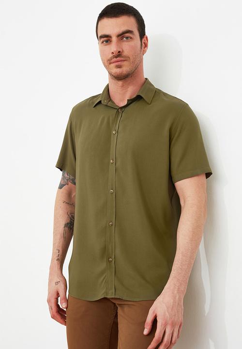 Trendyol - Plain short sleeve shirt - khaki