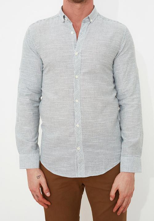 Trendyol - Plain long sleeve shirt - white & green 