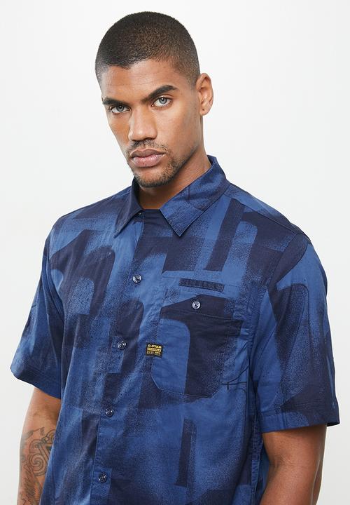 G-STAR - Bristum service straight short sleeve shirt - blue