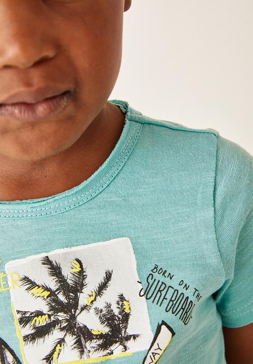 Flyersunion - Photographic surf tee - nile blue