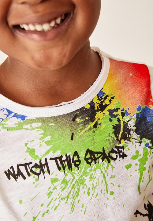 Flyersunion - Paint splatter tee - white