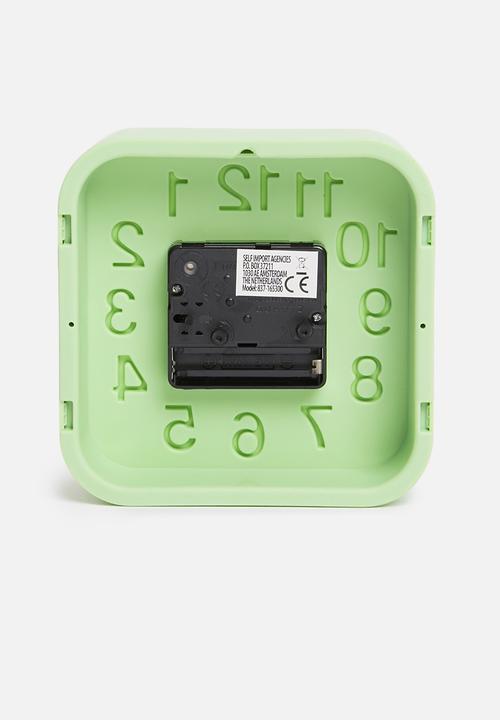 H&S - Square alarm clock - green