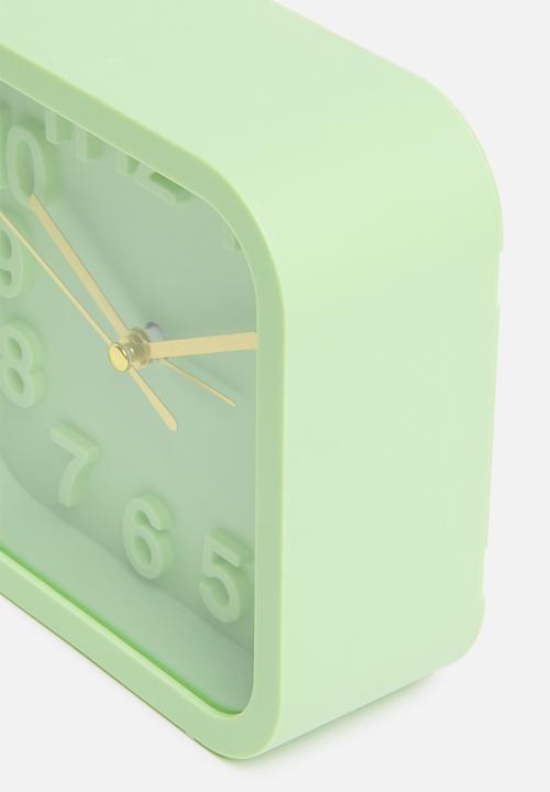 H&S - Square alarm clock - green