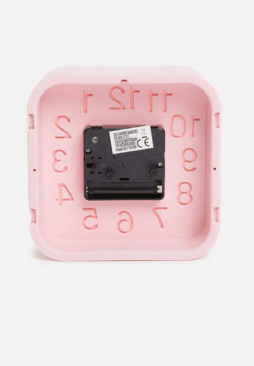 H&S - Square alarm clock - pink