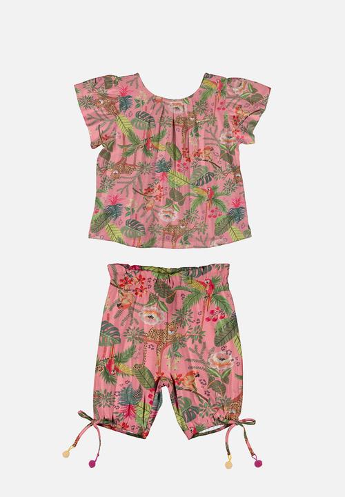 UP Baby - Floral set - light red