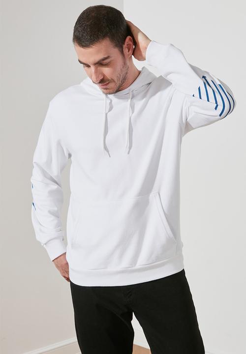 Trendyol - Back printed hoodie - white