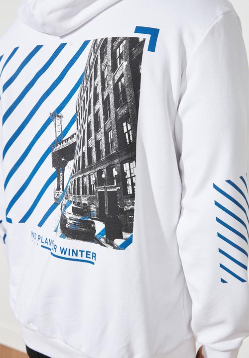 Trendyol - Back printed hoodie - white