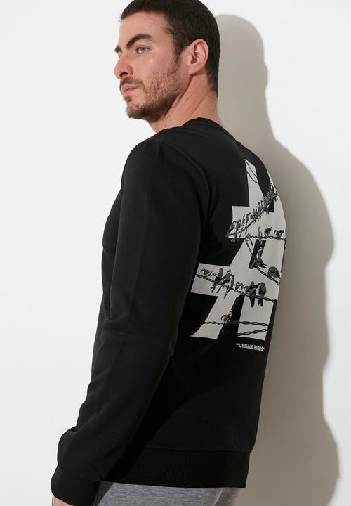 Trendyol - Hashtag print sweater - black