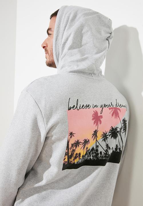 Trendyol - Back printed hoodie - grey