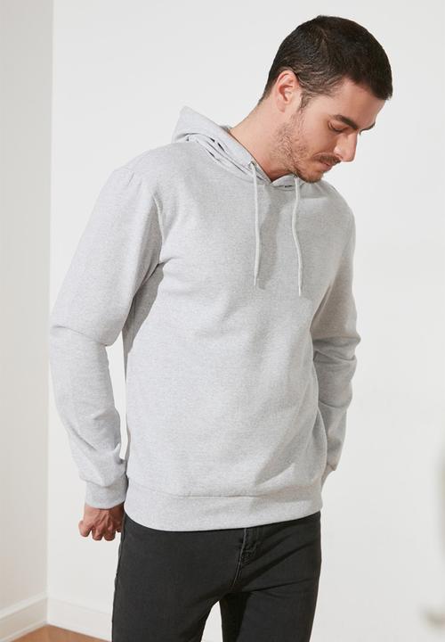 Trendyol - Back printed hoodie - grey
