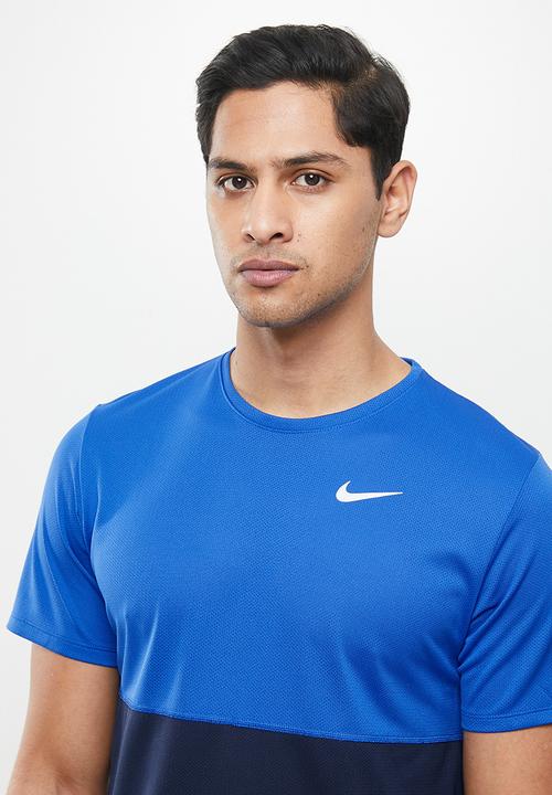 Nike - Nk df run short sleeve top  - game royal/obsidian/reflective silver