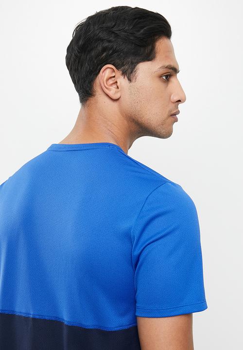 Nike - Nk df run short sleeve top  - game royal/obsidian/reflective silver