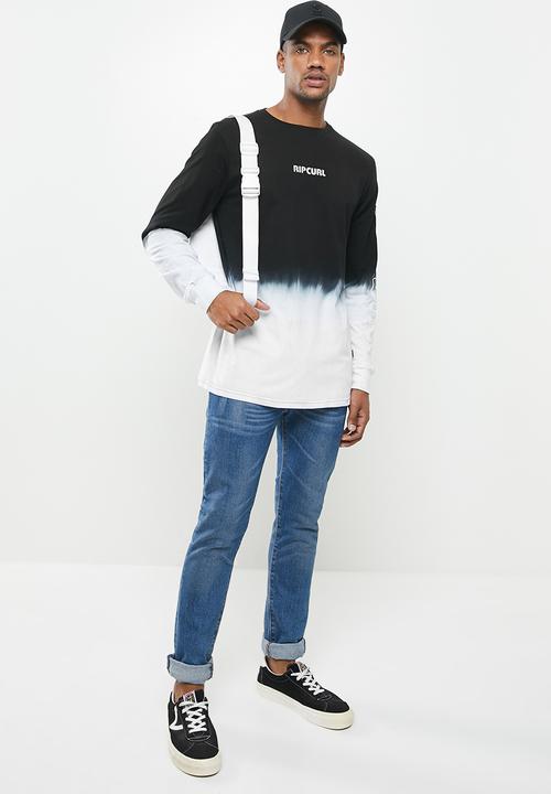 Rip Curl - Dip dye long sleeve tee - charcoal & black 