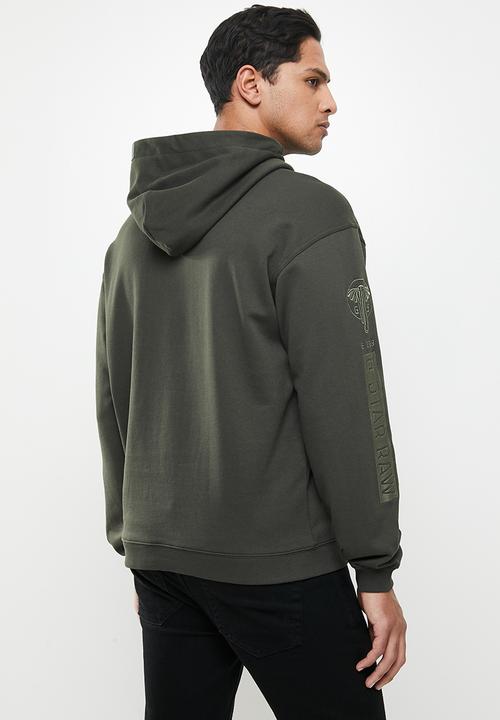 G-STAR - Sleeve graphic hooded sweat  - raven