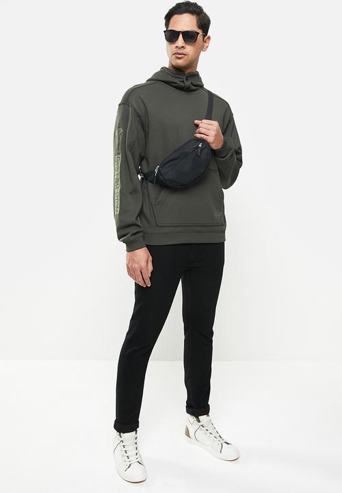 G-STAR - Sleeve graphic hooded sweat  - raven
