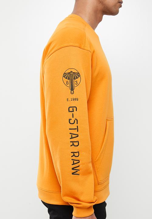 G-STAR - Sleeve graphic sweat  - amber