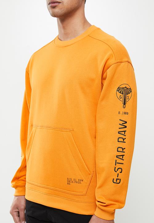 G-STAR - Sleeve graphic sweat  - amber